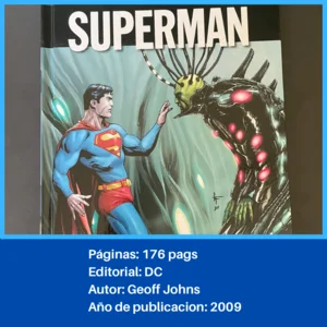 Foto que dice el numero de paginas, nombre y autor del comic Superman: Brainiac